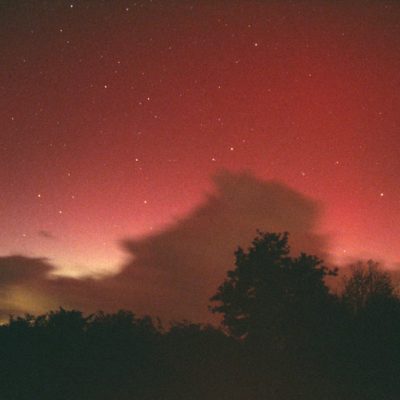 Aurore boréale à Caussol, France