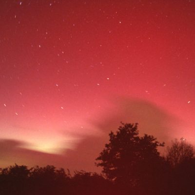 Aurore boréale à Caussol, France