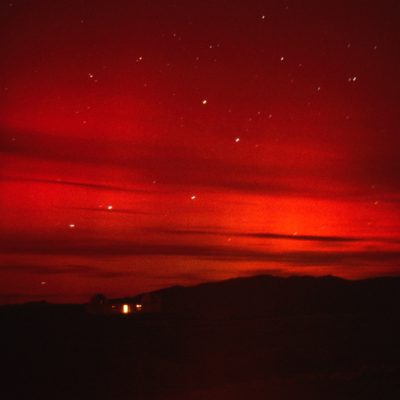 Aurore boréale à Caussol, France