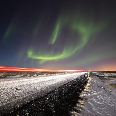 Aurore en Islande, par David Phan