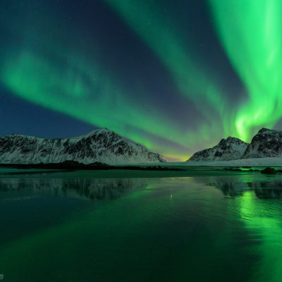 Plage de Skagsanden, îles Lofoten, Norvège. Photo : Baginskiy Dmitriy