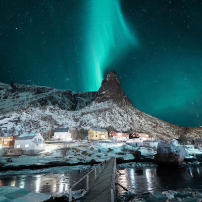 Aurore au-dessus de Tromsø, Norvège. Photo : Even Tryggstrand