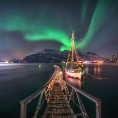Aurore à Tennevoll, Norvège. Photo : Andrey Grachev