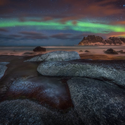 Aurore sur les îles Lofoten, Norvège, mars 2019. Photo : Alexander Kukrinov